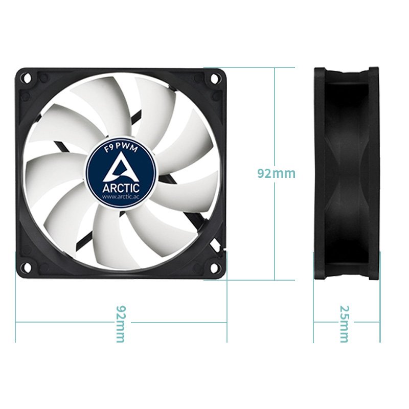 ARCTIC F9 PWM - 92 mm PWM Case - Case Fan Controller recension och pris